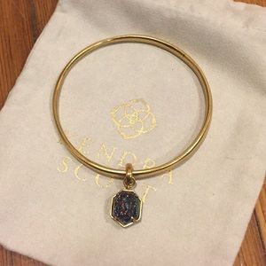Kendra Scott Gold Bangle Bracelet w/ charm
